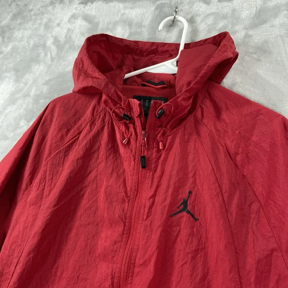 Air Jordan Jacket Mens Large Wings Windbreaker Full Zip Hooded Training Lined